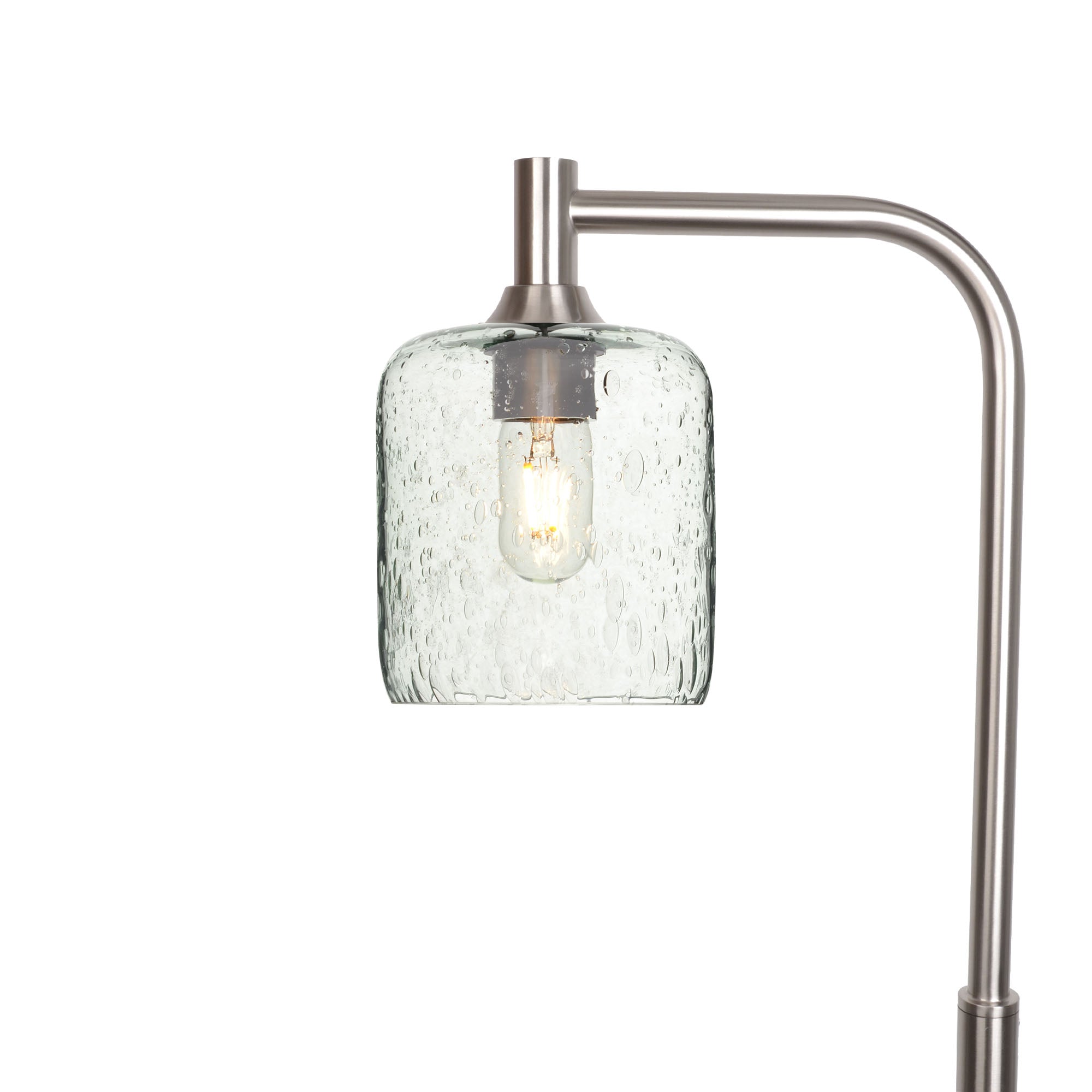 603 Floor Lamp-Glass-Bicycle Glass Co - Hotshop-Lunar-Eco Clear-Brushed Nickel-Bicycle Glass Co
