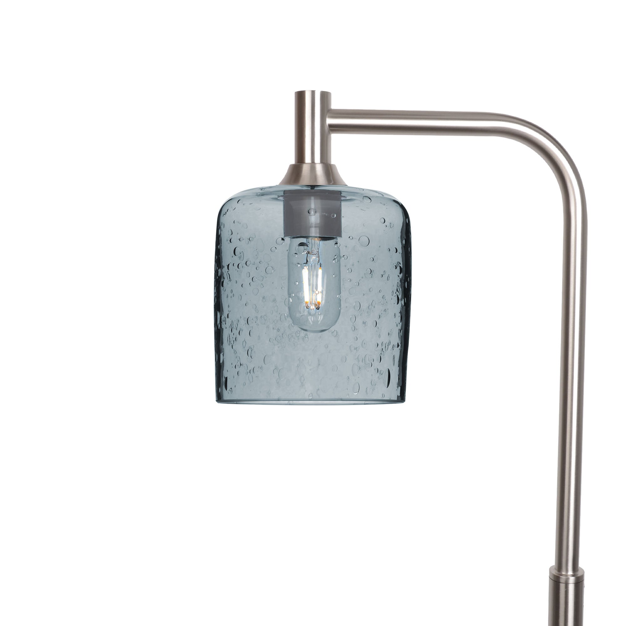 603 Floor Lamp-Glass-Bicycle Glass Co - Hotshop-Lunar-Slate Gray-Brushed Nickel-Bicycle Glass Co