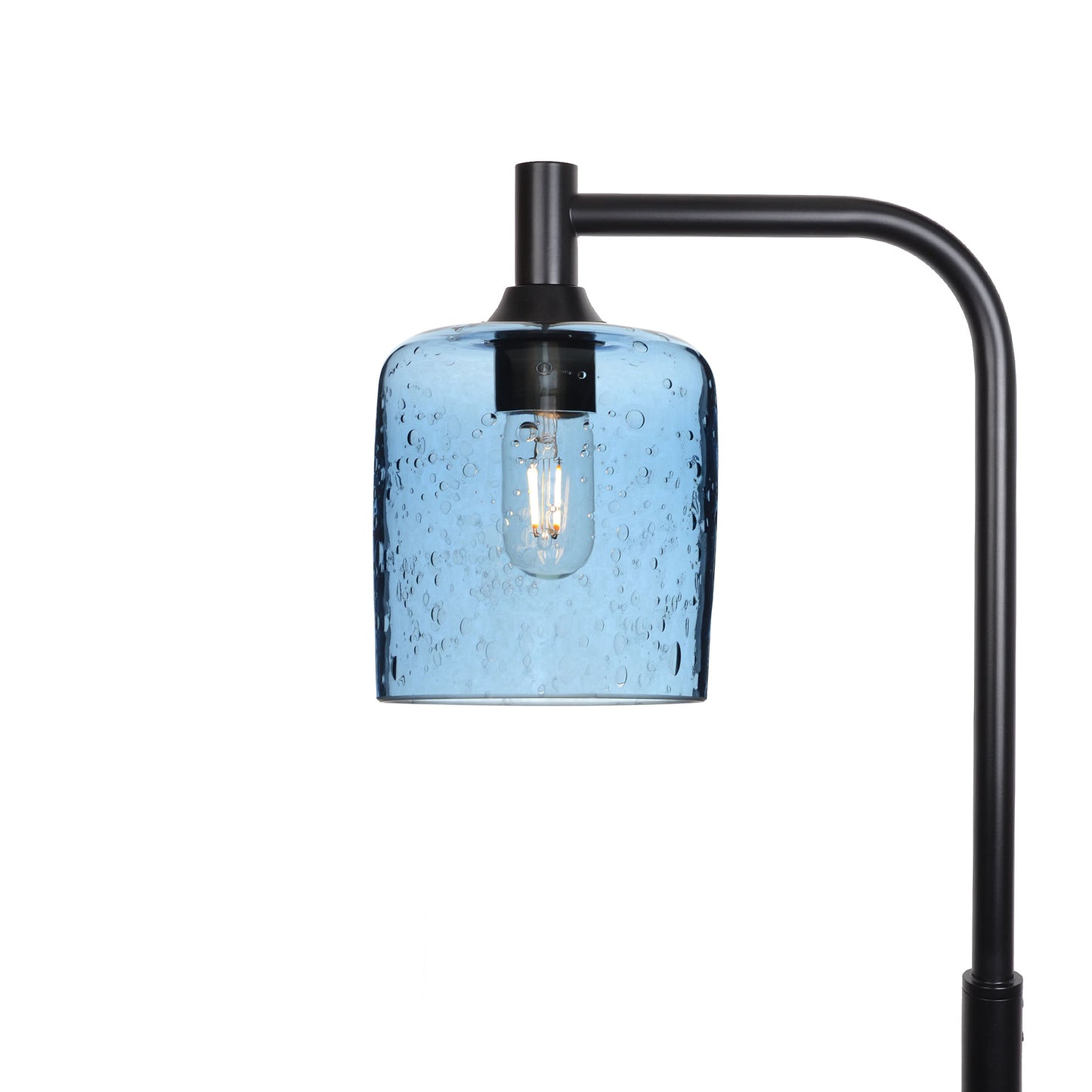 603 Floor Lamp-Glass-Bicycle Glass Co - Hotshop-Lunar-Steel Blue-Matte Black-Bicycle Glass Co