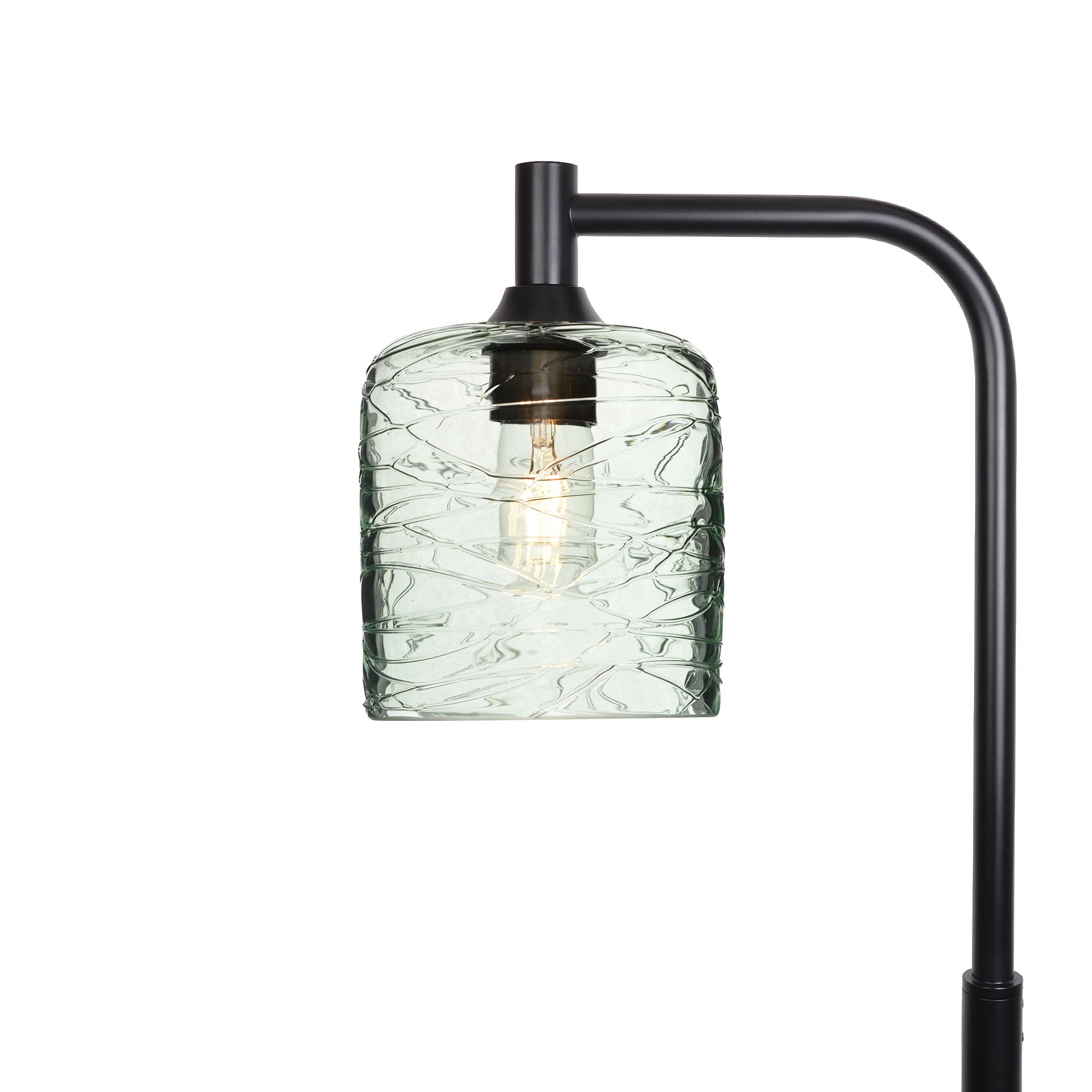 603 Floor Lamp-Glass-Bicycle Glass Co - Hotshop-Spun-Eco Clear-Matte Black-Bicycle Glass Co