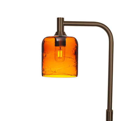 603 Floor Lamp-Glass-Bicycle Glass Co - Hotshop-Spun-Golden Amber-Antique Bronze-Bicycle Glass Co