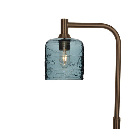 603 Floor Lamp-Glass-Bicycle Glass Co - Hotshop-Spun-Slate Gray-Antique Bronze-Bicycle Glass Co