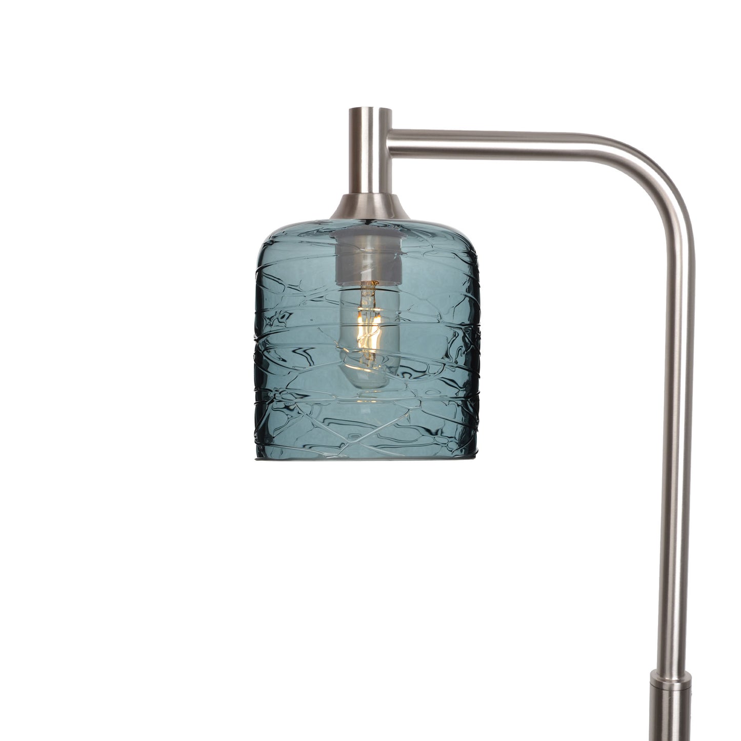 603 Floor Lamp-Glass-Bicycle Glass Co - Hotshop-Spun-Slate Gray-Brushed Nickel-Bicycle Glass Co