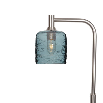 603 Floor Lamp-Glass-Bicycle Glass Co - Hotshop-Spun-Slate Gray-Brushed Nickel-Bicycle Glass Co