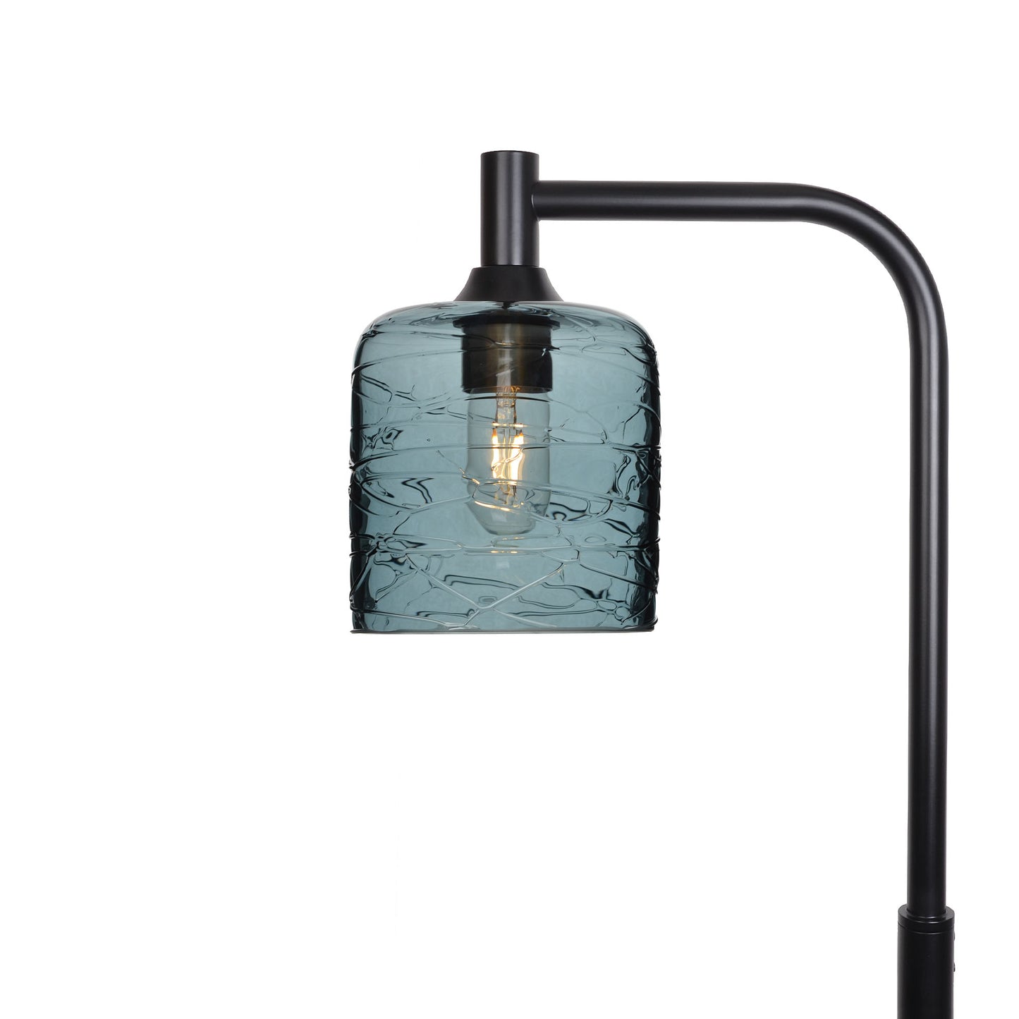 603 Floor Lamp-Glass-Bicycle Glass Co - Hotshop-Spun-Slate Gray-Matte Black-Bicycle Glass Co