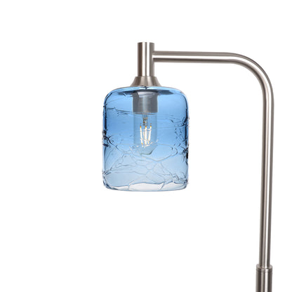 603 Floor Lamp-Glass-Bicycle Glass Co - Hotshop-Spun-Steel Blue-Brushed Nickel-Bicycle Glass Co