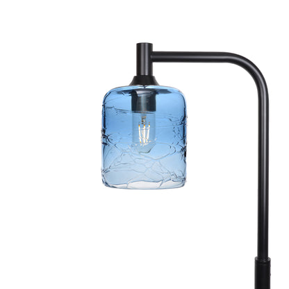 603 Floor Lamp-Glass-Bicycle Glass Co - Hotshop-Spun-Steel Blue-Matte Black-Bicycle Glass Co