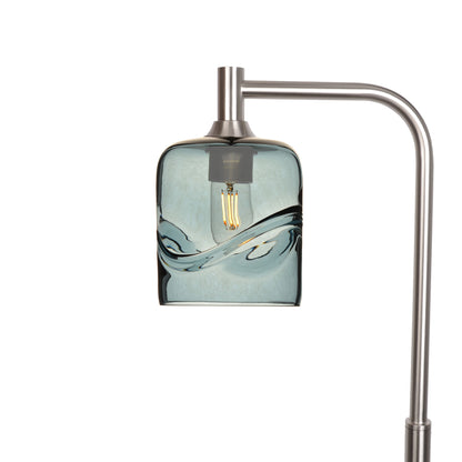 603 Floor Lamp-Glass-Bicycle Glass Co - Hotshop-Swell-Slate Gray-Brushed Nickel-Bicycle Glass Co