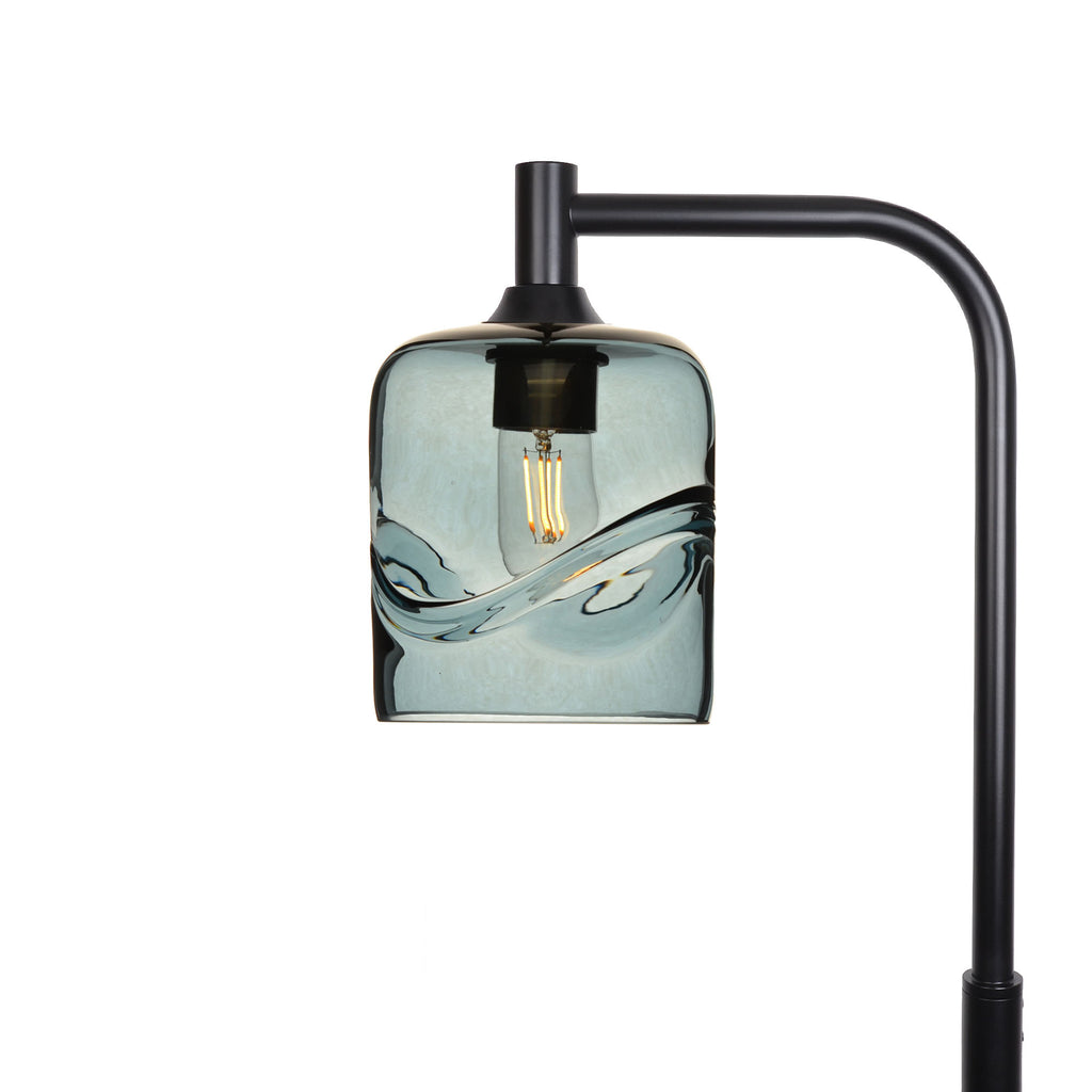 603 Floor Lamp-Glass-Bicycle Glass Co - Hotshop-Swell-Slate Gray-Matte Black-Bicycle Glass Co