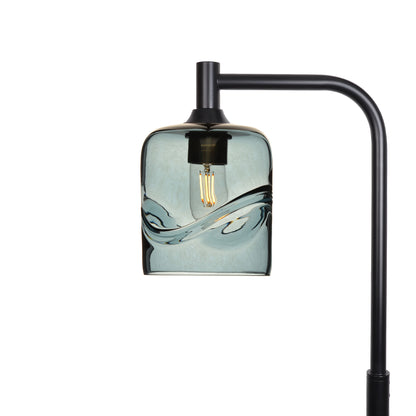 603 Floor Lamp-Glass-Bicycle Glass Co - Hotshop-Swell-Slate Gray-Matte Black-Bicycle Glass Co
