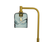 603 Floor Lamp-Glass-Bicycle Glass Co - Hotshop-Swell-Slate Gray-Polished Brass-Bicycle Glass Co