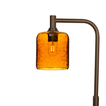 603 Lunar: Floor Lamp-Glass-Bicycle Glass Co - Hotshop-Golden Amber-Antique Bronze-Bicycle Glass Co