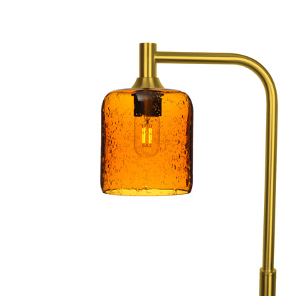 603 Lunar: Floor Lamp-Glass-Bicycle Glass Co - Hotshop-Golden Amber-Polished Brass-Bicycle Glass Co