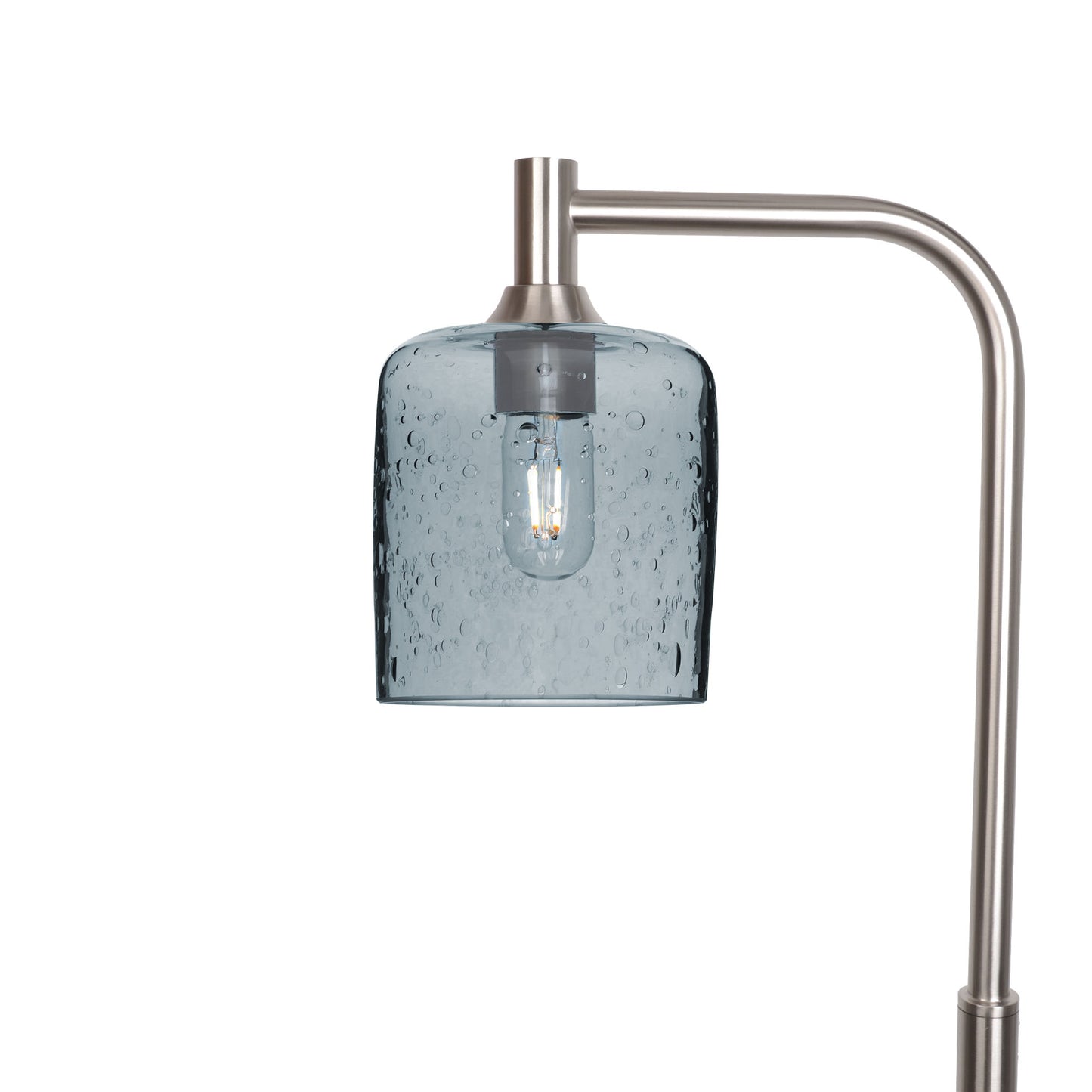 603 Lunar: Floor Lamp-Glass-Bicycle Glass Co - Hotshop-Slate Gray-Brushed Nickel-Bicycle Glass Co