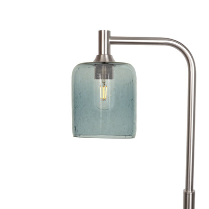 603 Lunar: Floor Lamp-Glass-Bicycle Glass Co - Hotshop-Slate Gray-Brushed Nickel-Bicycle Glass Co