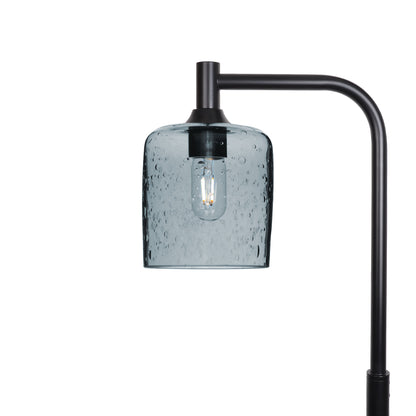 603 Lunar: Floor Lamp-Glass-Bicycle Glass Co - Hotshop-Slate Gray-Matte Black-Bicycle Glass Co