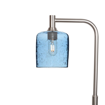 603 Lunar: Floor Lamp-Glass-Bicycle Glass Co - Hotshop-Steel Blue-Brushed Nickel-Bicycle Glass Co