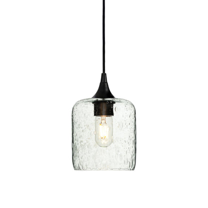 603 Lunar: Single Pendant Light-Glass-Bicycle Glass Co - Hotshop-Eco Clear-Matte Black-Bicycle Glass Co