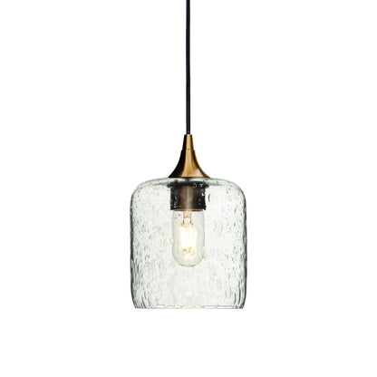 603 Lunar: Single Pendant Light-Glass-Bicycle Glass Co - Hotshop-Eco Clear-Polished Brass-Bicycle Glass Co