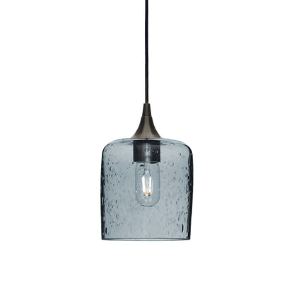 603 Lunar: Single Pendant Light-Glass-Bicycle Glass Co - Hotshop-Slate Gray-Antique Bronze-Bicycle Glass Co