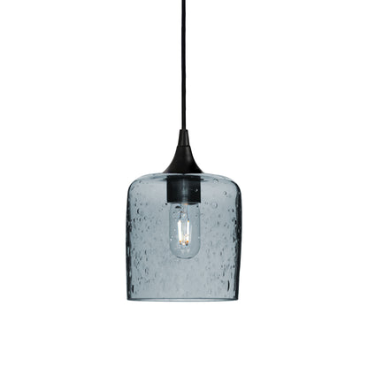 603 Lunar: Single Pendant Light-Glass-Bicycle Glass Co - Hotshop-Slate Gray-Matte Black-Bicycle Glass Co