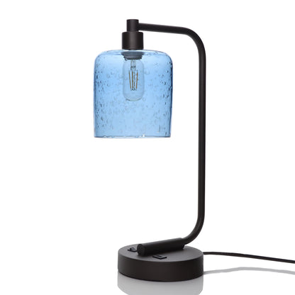 603 Lunar: Table Lamp-Glass-Bicycle Glass Co - Hotshop-Steel Blue-Brushed Nickel-Bicycle Glass Co