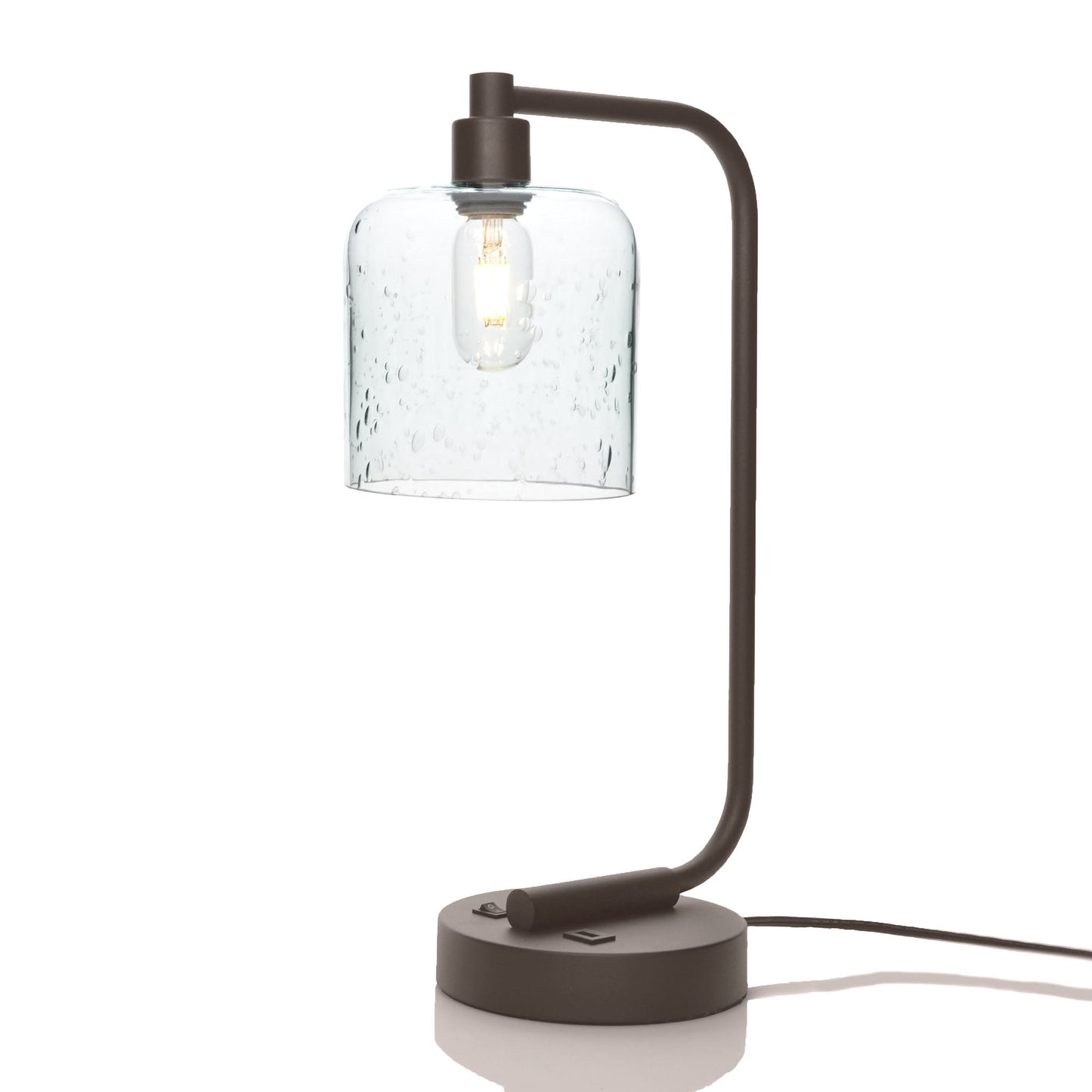 603 Lunar: Table Lamp-Glass-Bicycle Glass Co - Hotshop-Eco Clear-Dark Bronze-Bicycle Glass Co