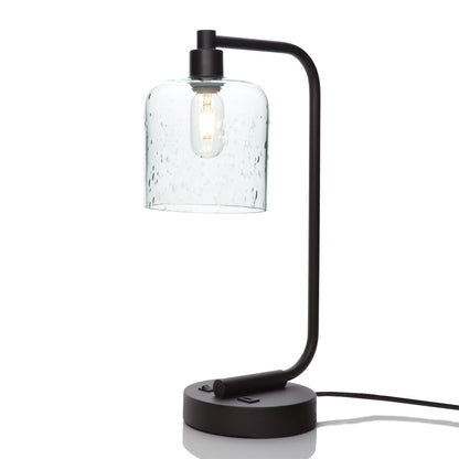 603 Lunar: Table Lamp-Glass-Bicycle Glass Co - Hotshop-Eco Clear-Matte Black-Bicycle Glass Co