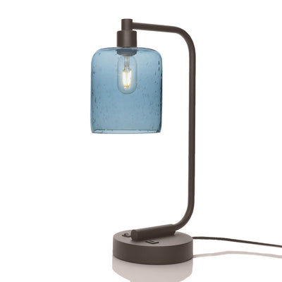 603 Lunar: Table Lamp-Glass-Bicycle Glass Co - Hotshop-Slate Gray-Dark Bronze-Bicycle Glass Co