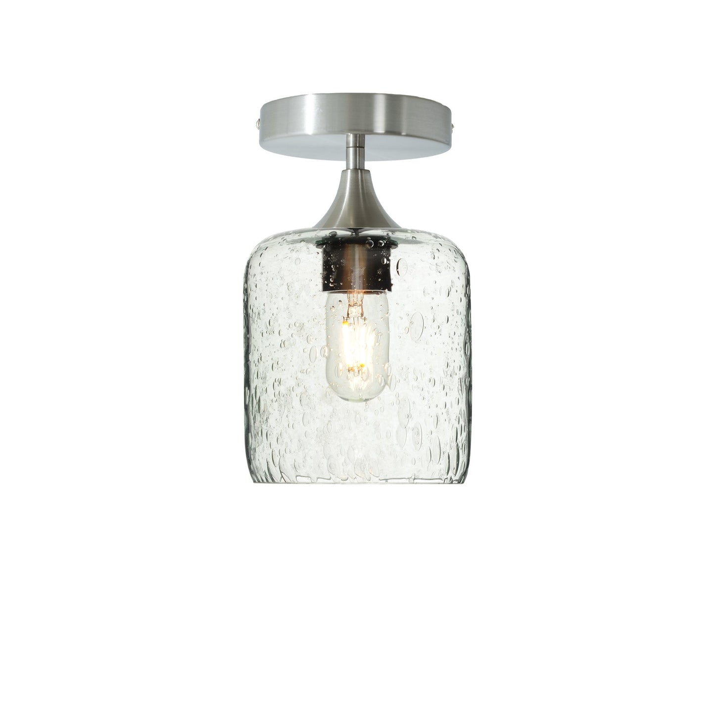 603 Semi-Flush-Bicycle Glass Co - Hotshop-Lunar-Eco Clear-Brushed Nickel-Bicycle Glass Co