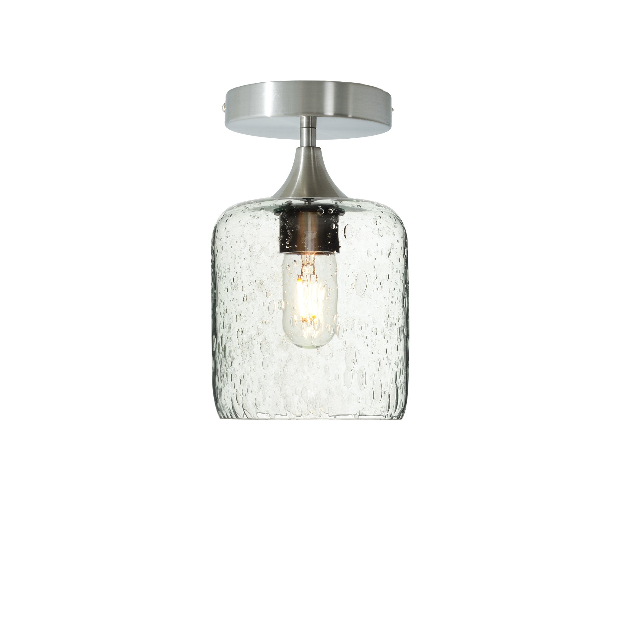 603 Semi-Flush-Bicycle Glass Co - Hotshop-Lunar-Eco Clear-Brushed Nickel-Bicycle Glass Co