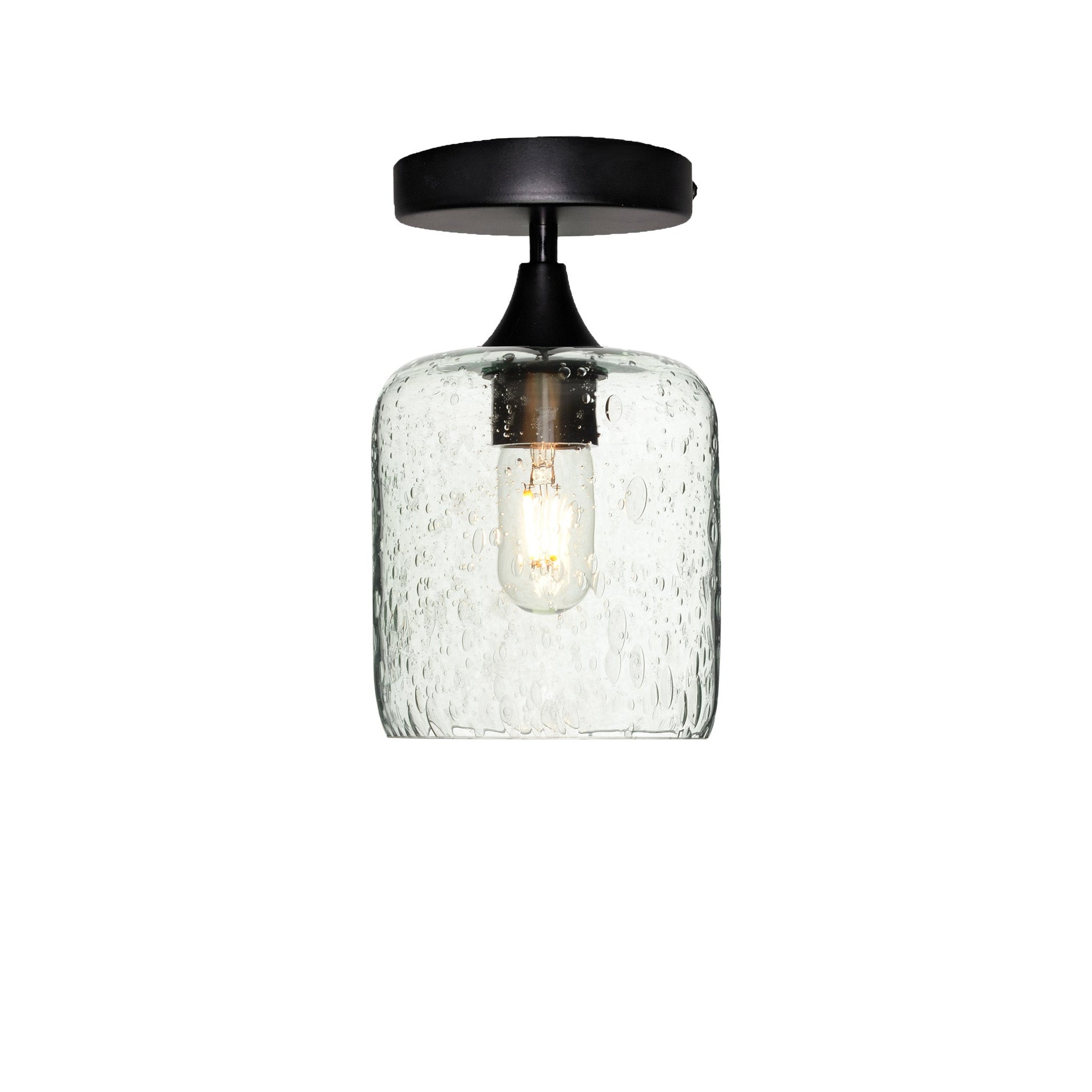 603 Semi-Flush-Bicycle Glass Co - Hotshop-Lunar-Eco Clear-Matte Black-Bicycle Glass Co