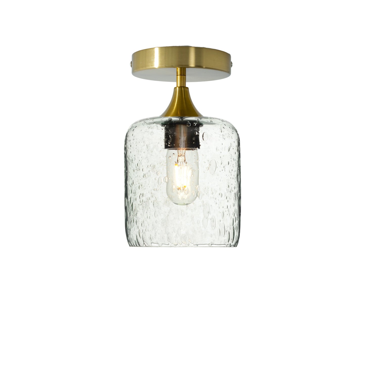 603 Semi-Flush-Bicycle Glass Co - Hotshop-Lunar-Eco Clear-Polished Brass-Bicycle Glass Co