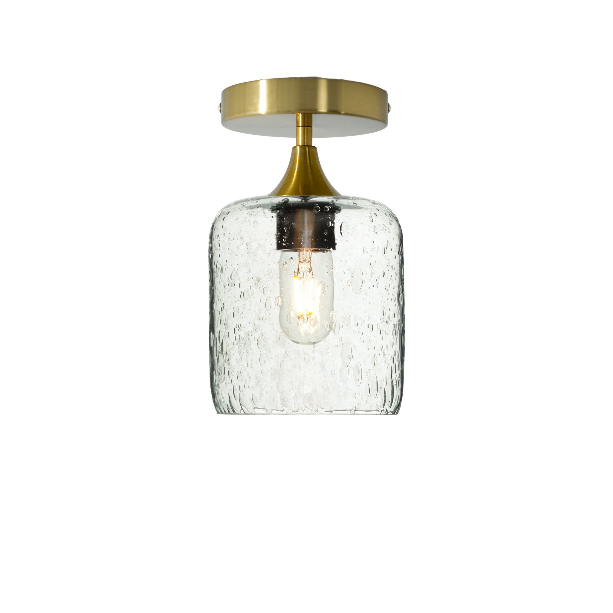 603 Semi-Flush-Bicycle Glass Co - Hotshop-Lunar-Eco Clear-Polished Brass-Bicycle Glass Co