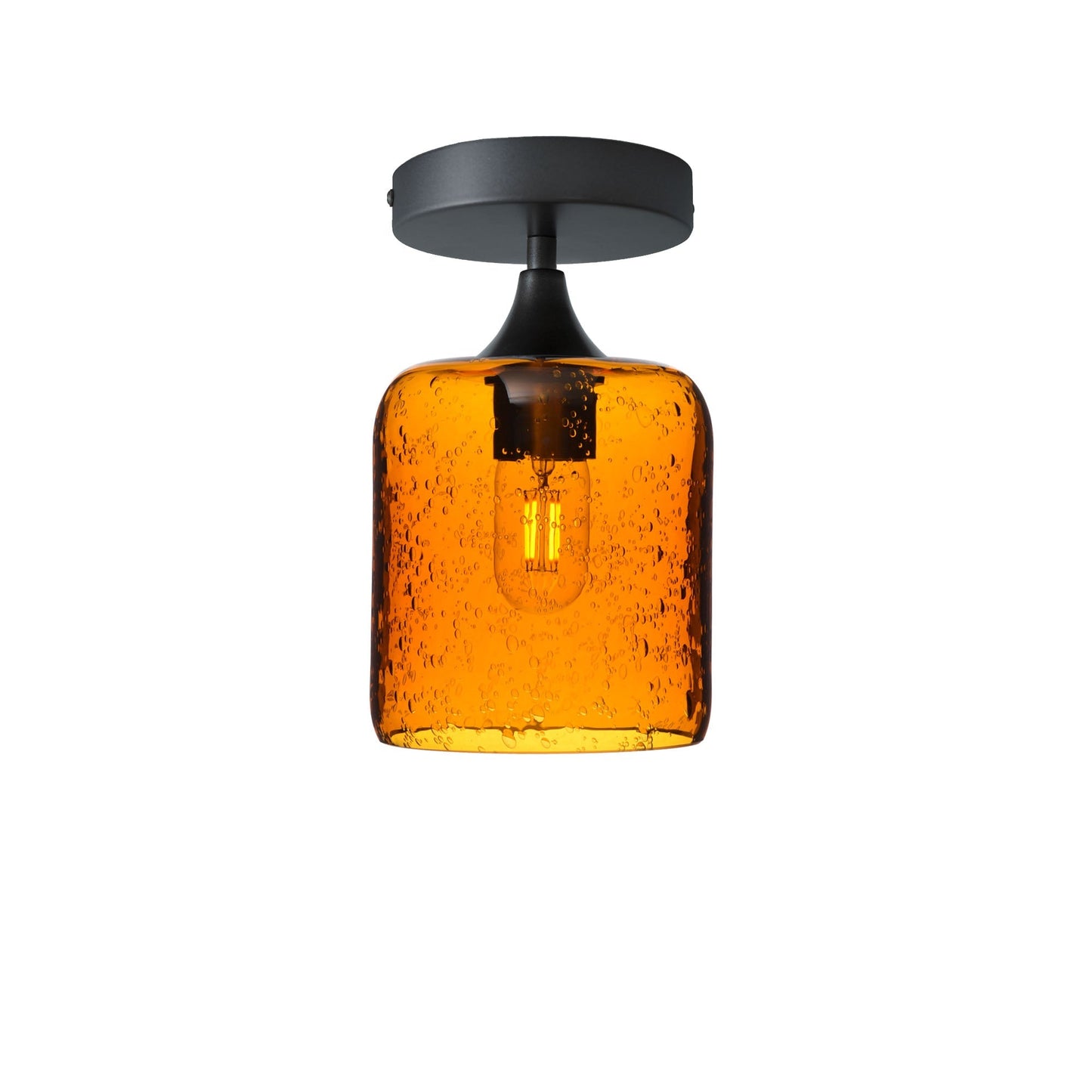 603 Semi-Flush-Bicycle Glass Co - Hotshop-Lunar-Golden Amber-Antique Bronze-Bicycle Glass Co