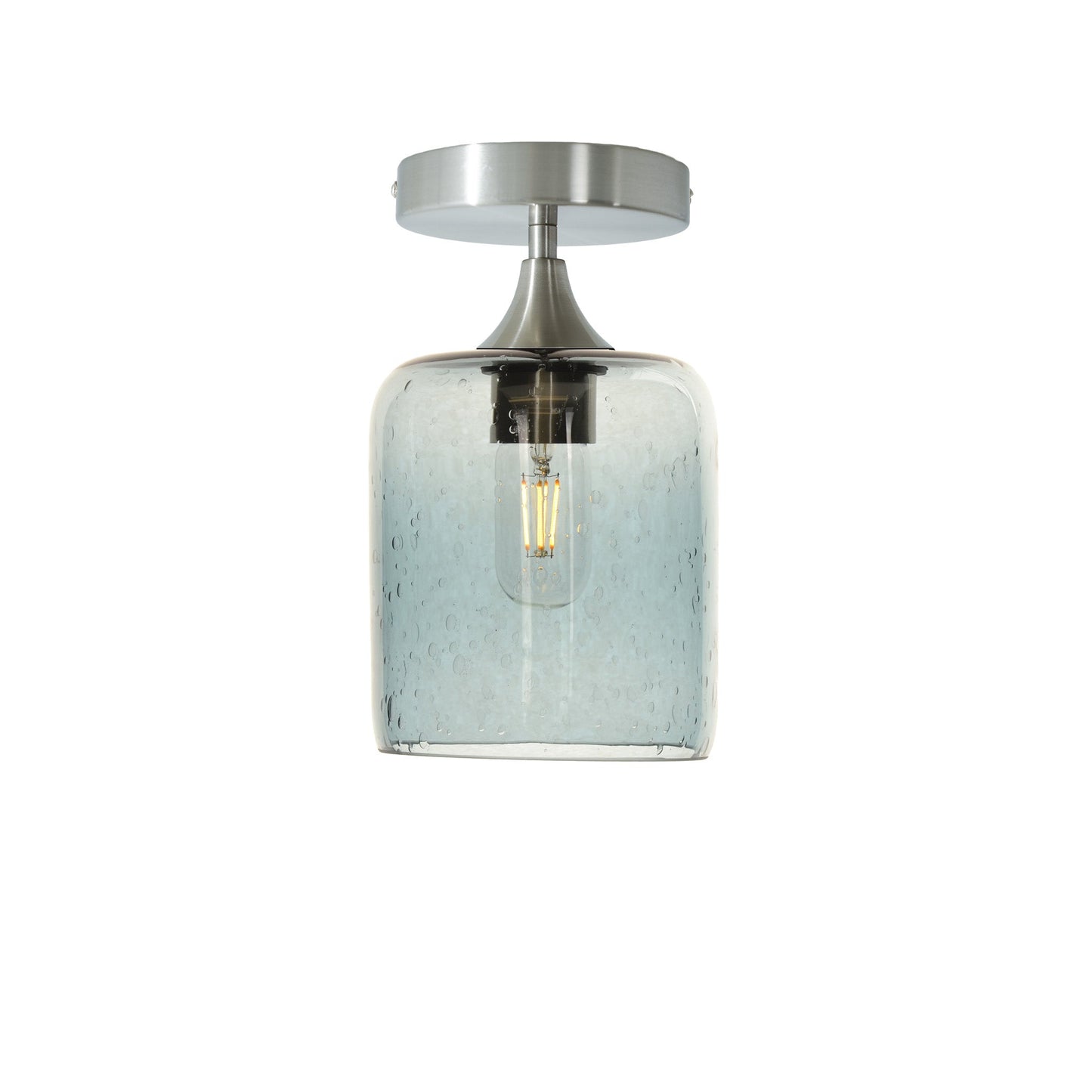 603 Semi-Flush-Bicycle Glass Co - Hotshop-Lunar-Slate Gray-Brushed Nickel-Bicycle Glass Co