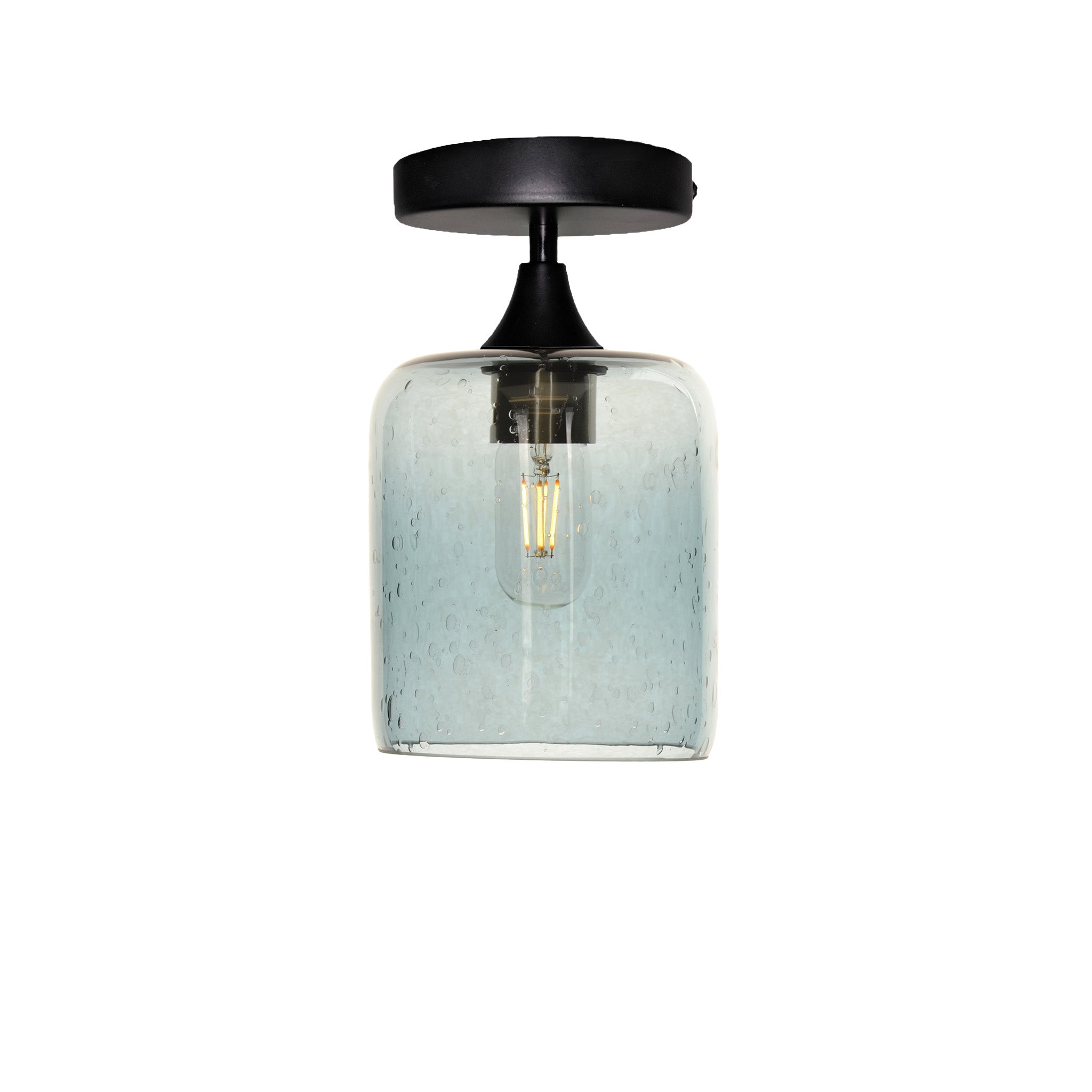 603 Semi-Flush-Bicycle Glass Co - Hotshop-Lunar-Slate Gray-Matte Black-Bicycle Glass Co