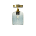 603 Semi-Flush-Bicycle Glass Co - Hotshop-Lunar-Slate Gray-Polished Brass-Bicycle Glass Co