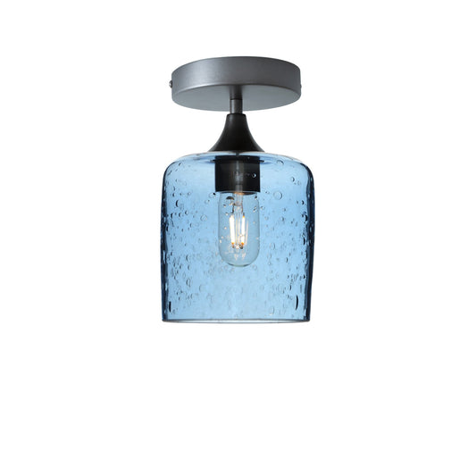 603 Semi-Flush-Bicycle Glass Co - Hotshop-Lunar-Steel Blue-Antique Bronze-Bicycle Glass Co