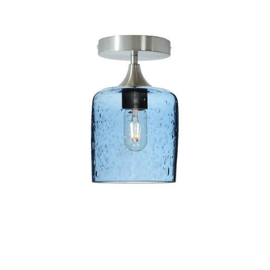 603 Semi-Flush-Bicycle Glass Co - Hotshop-Lunar-Steel Blue-Brushed Nickel-Bicycle Glass Co