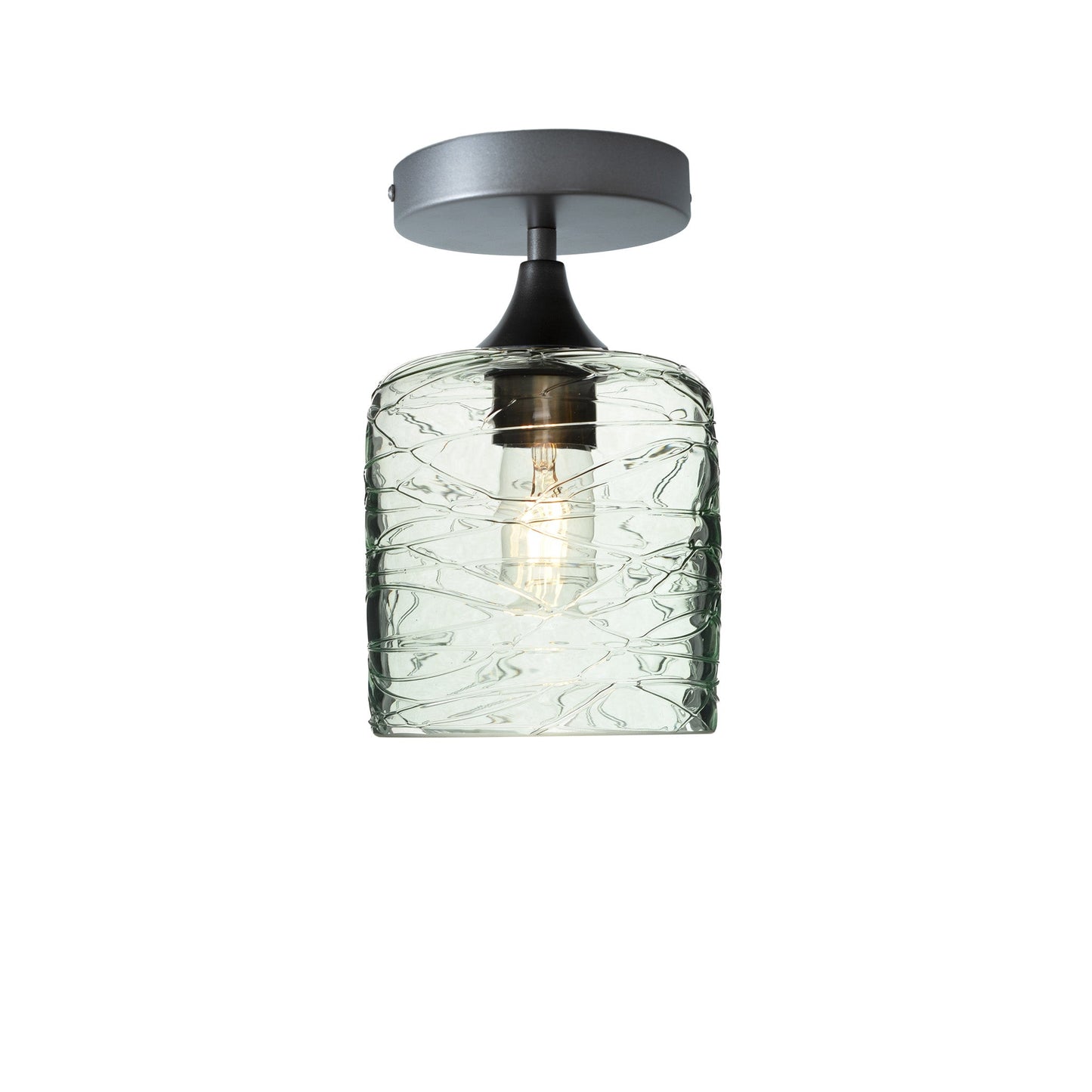 603 Semi-Flush-Bicycle Glass Co - Hotshop-Spun-Eco Clear-Antique Bronze-Bicycle Glass Co