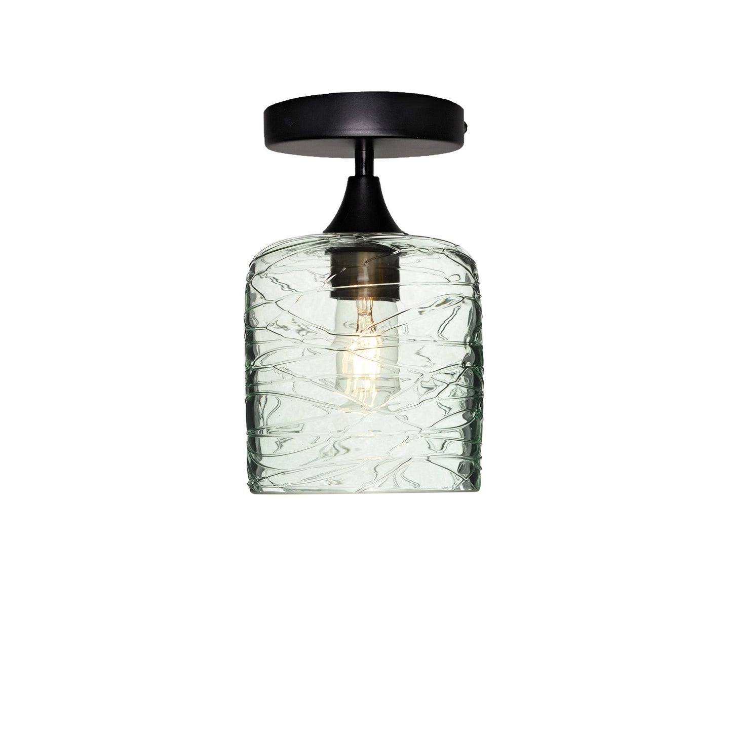 603 Semi-Flush-Bicycle Glass Co - Hotshop-Spun-Eco Clear-Matte Black-Bicycle Glass Co