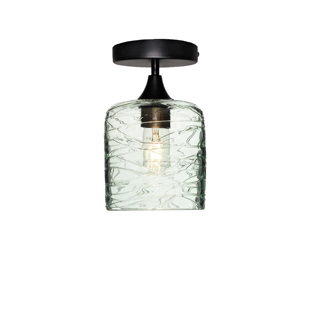 603 Semi-Flush-Bicycle Glass Co - Hotshop-Spun-Eco Clear-Matte Black-Bicycle Glass Co