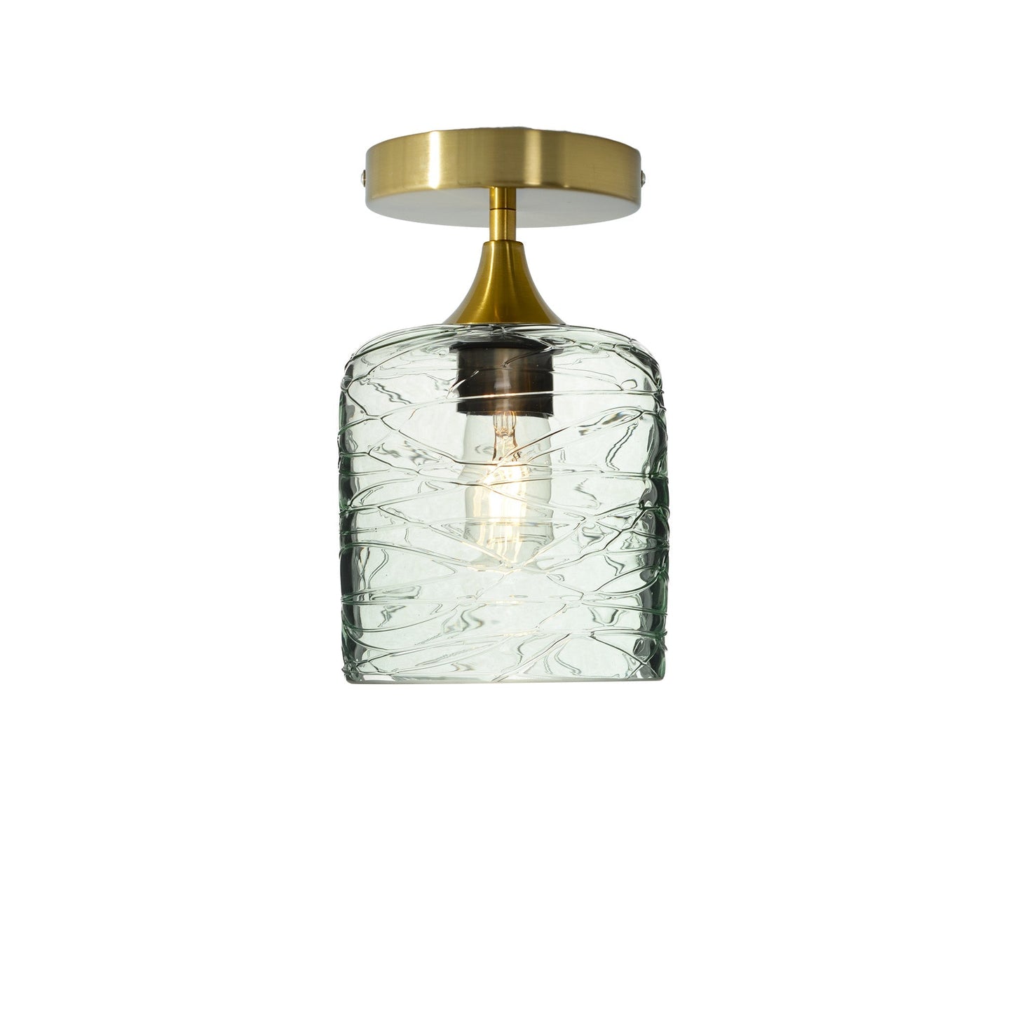 603 Semi-Flush-Bicycle Glass Co - Hotshop-Spun-Eco Clear-Polished Brass-Bicycle Glass Co