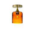 603 Semi-Flush-Bicycle Glass Co - Hotshop-Spun-Golden Amber-Polished Brass-Bicycle Glass Co