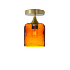 603 Semi-Flush-Bicycle Glass Co - Hotshop-Spun-Golden Amber-Polished Brass-Bicycle Glass Co