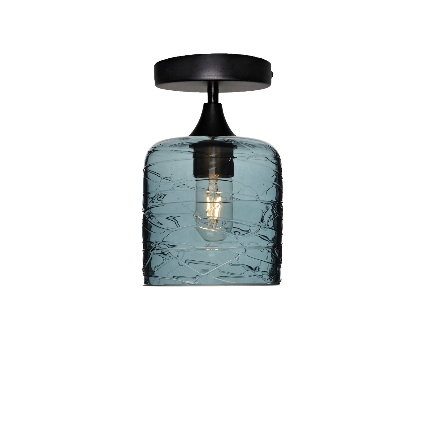 603 Semi-Flush-Bicycle Glass Co - Hotshop-Spun-Slate Gray-Matte Black-Bicycle Glass Co