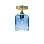 603 Semi-Flush-Bicycle Glass Co - Hotshop-Spun-Steel Blue-Polished Brass-Bicycle Glass Co