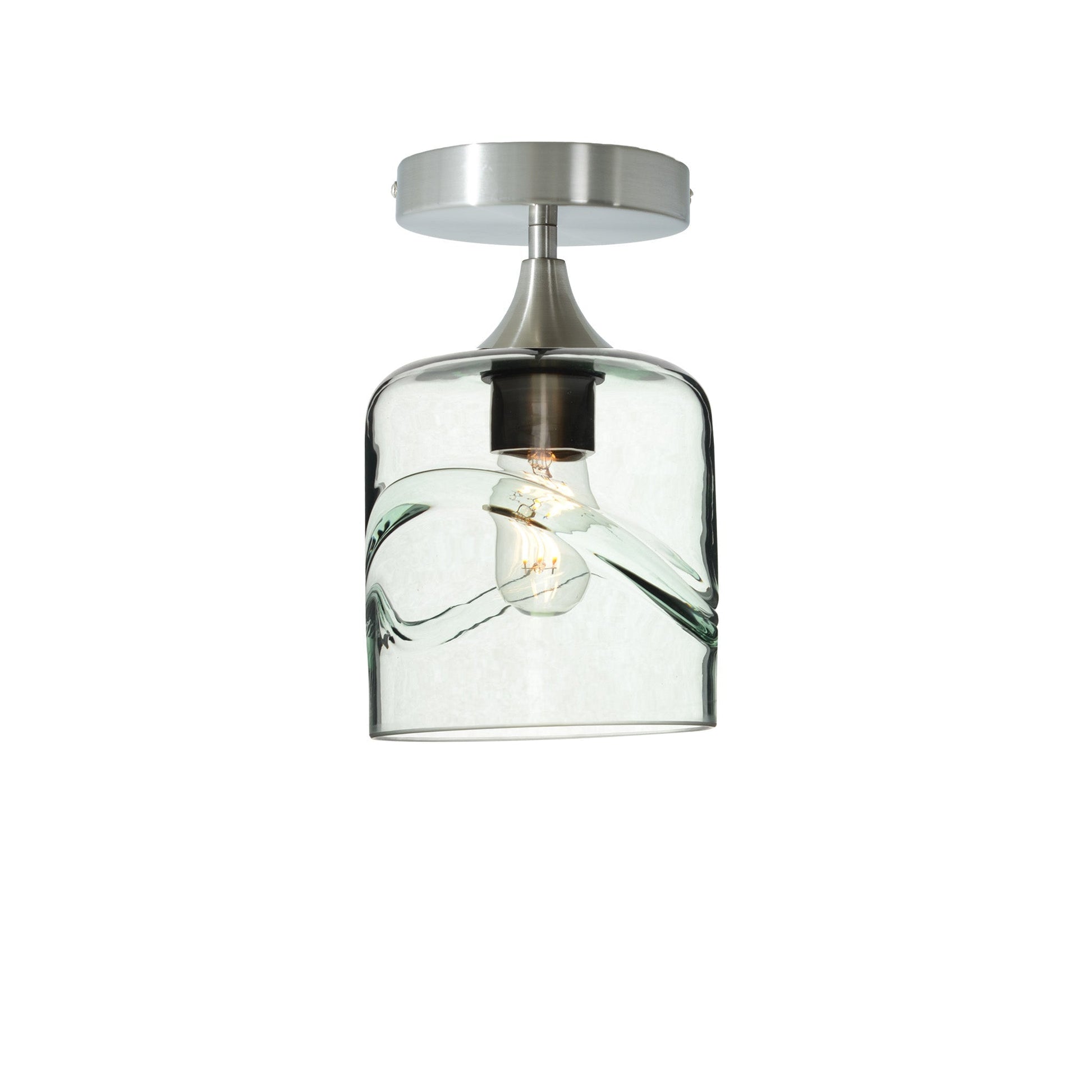 603 Semi-Flush-Bicycle Glass Co - Hotshop-Swell-Eco Clear-Brushed Nickel-Bicycle Glass Co