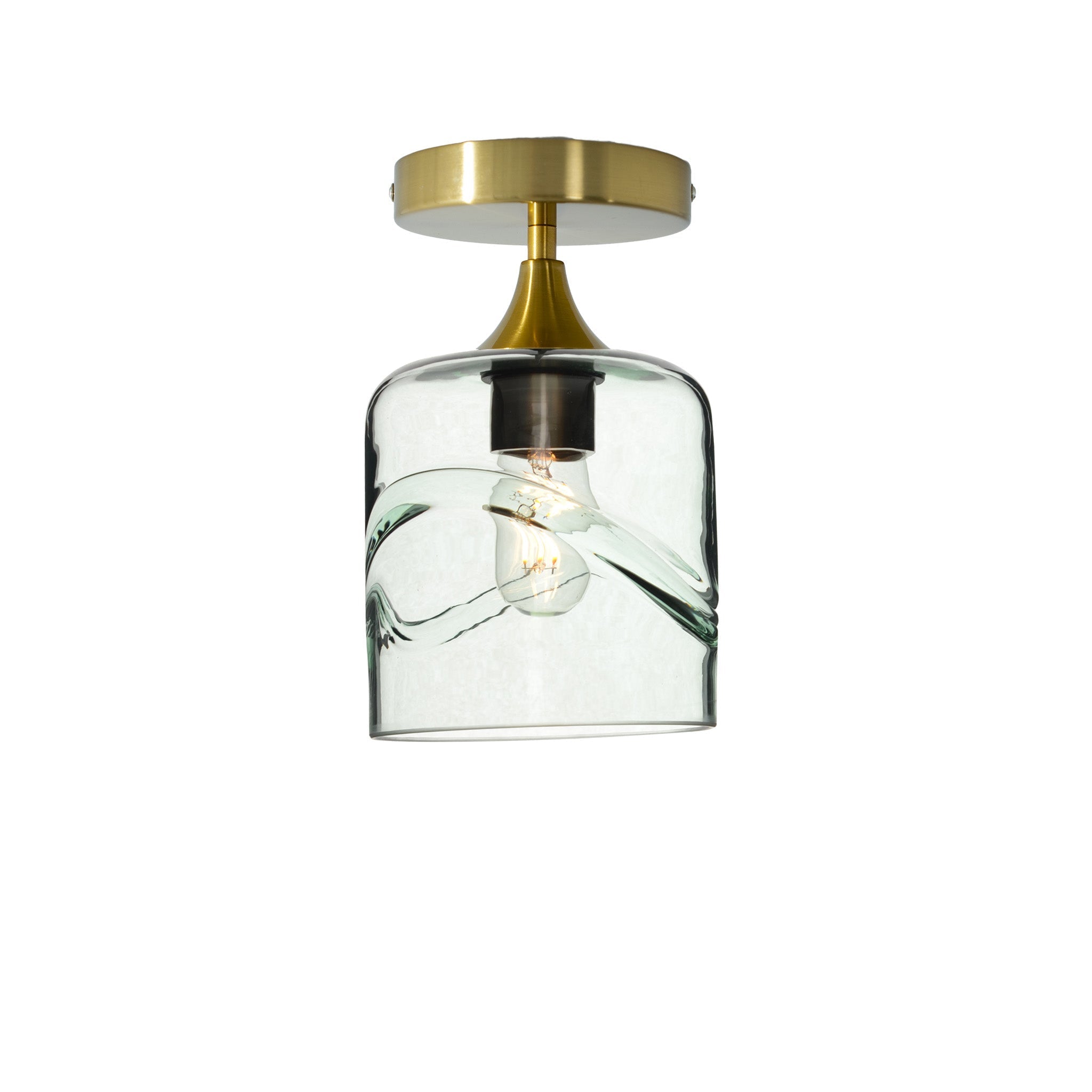 603 Semi-Flush-Bicycle Glass Co - Hotshop-Swell-Eco Clear-Polished Brass-Bicycle Glass Co